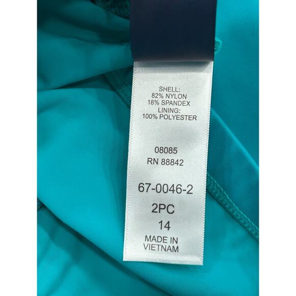 Kim Gravel x Swimsuit Womens Blue Rainbow Stripe Padded Tankini Shorts Size 14 - Picture 7 of 11